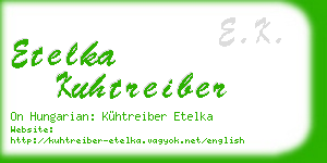 etelka kuhtreiber business card